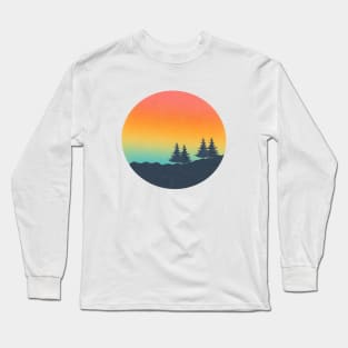 Sunset sunrise trees dazy good vibe nature Long Sleeve T-Shirt